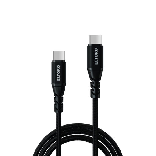Picture of Eltoro Kevlar Cable USB-C to USB-C 60W - 1M with Nylon PP Yarn Jacket - Black