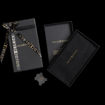 Picture of Gold Black Calf Leather Case with Croco-Embossing and Fingerstrap for iPhone 15 Pro Max - Black