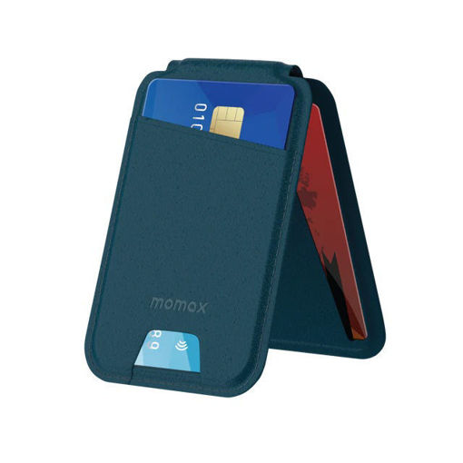 Picture of Momax Magnetic Wallet Card Holder With Stand - Blue
