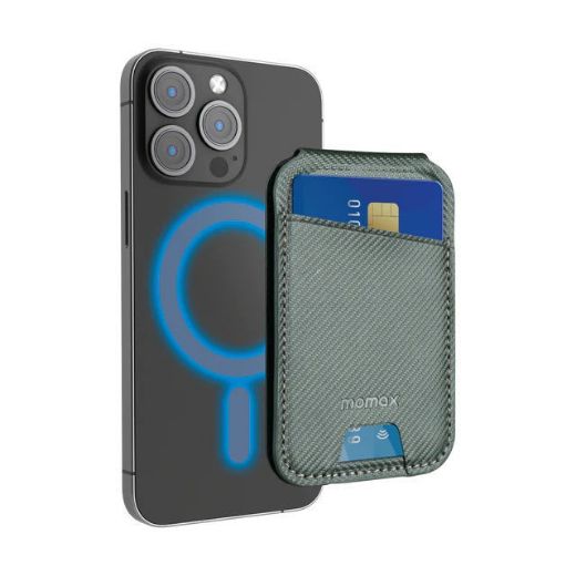 Picture of Momax Magnetic Wallet Card Holder With Stand - Grey