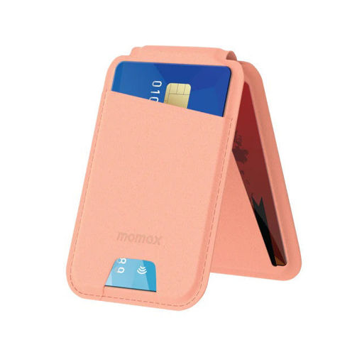 Picture of Momax Magnetic Wallet Card Holder With Stand - Pink