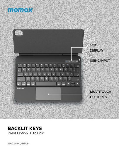 Picture of Momax MAG LINK Wireless Magnetic Keyboard - Black