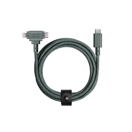 Picture of Native Union Belt Cable Duo USB-C to USB-C / Lightning 1.8M - Slate Green