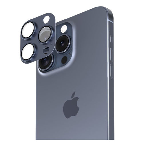 Picture of Smartix Premium Aluminium Camera Glass for iPhone 15 Pro/15 Pro Max - Blue Titanium