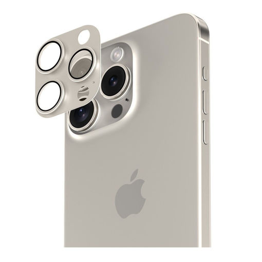 Picture of Smartix Premium Aluminium Camera Glass for iPhone 15 Pro/15 Pro Max - Natural Titanium