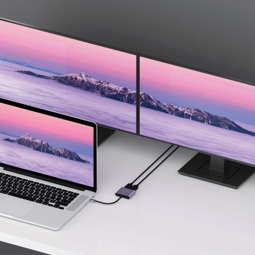 Picture of Smartix Premium USB-C To Dual HDMI Hub - Grey