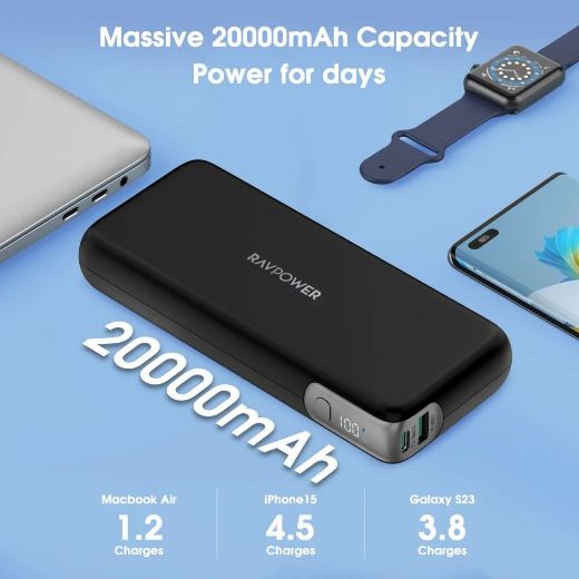 Picture of Ravpower 20000mAh PD70W Portable Charger - Black
