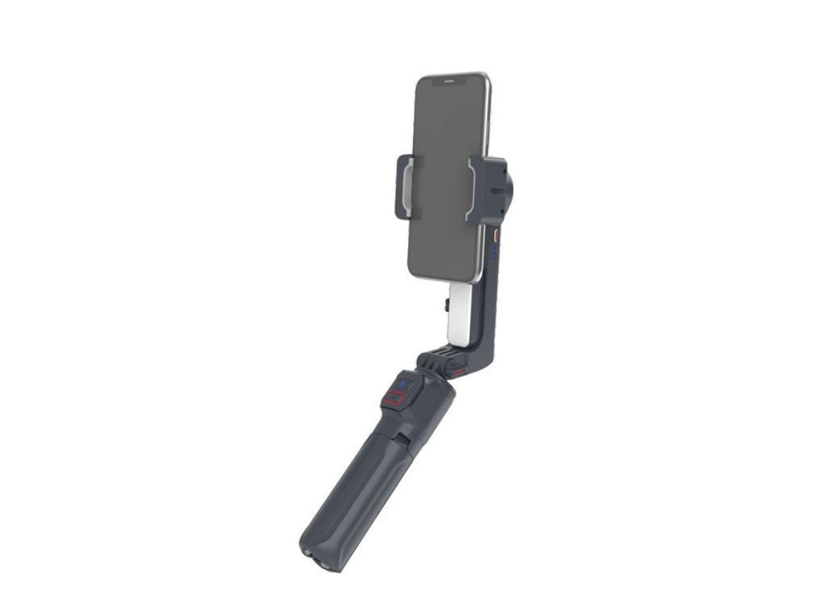 Picture of Porodo 2-Axis Gimbal Stabilizer Extension Rod/Built-in Tripod - Black