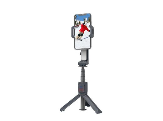 Picture of Porodo 2-Axis Gimbal Stabilizer Extension Rod/Built-in Tripod - Black