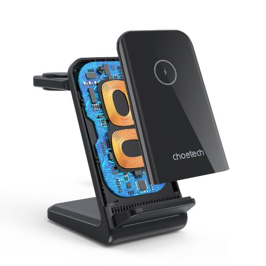 Picture of Choetech 3in1 Wireless Charging with Removable iWatch Charger Holder ( Compatible with Both Apple and Samsung ) - Black