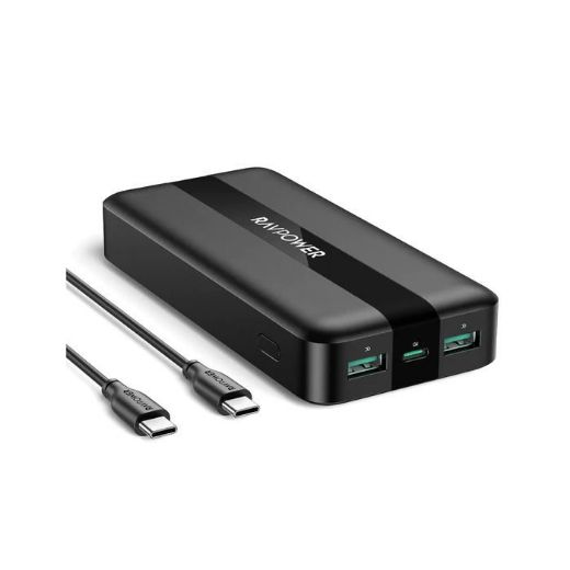 Picture of Ravpower 20000mAh PD Pioneer 20W 3-Ports Power Bank - Black