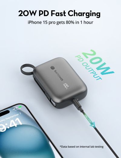 Picture of Ravpower 10000mAh PD 20W 3-Ports Power Bank - Black
