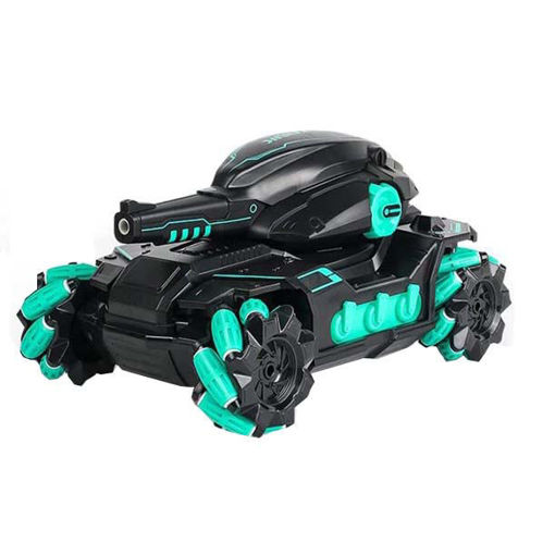 Picture of RC Water Tank Car with Cool High Speed Water Pellet Shooting Remote and Gesture Controlled - Blue