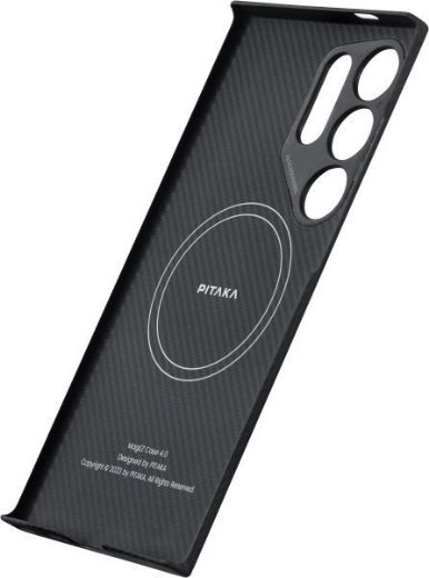 Picture of Pitaka Samsung Galaxy S24 Ultra MagEZ Magsafe Case - Black/Grey Twill