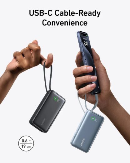 Picture of Anker Nano Power Bank (30W, Built-In USB-C Cable) 10000 PD - Blue