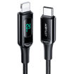 Picture of AceFast USB-C to Lightning Zinc Alloy Digital Display Braided Charging Data Cable - Black