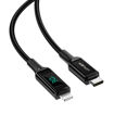Picture of AceFast USB-C to Lightning Zinc Alloy Digital Display Braided Charging Data Cable - Black