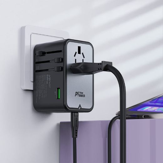Picture of AceFast 75W GaN Multifunctional Charging Adapter - Black/Gray