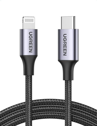 Picture of Ugreen USB-C to Lightning Aluminum Shell Braided Cable 2M - Black