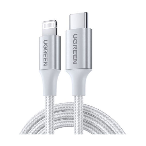 Picture of Ugreen USB-C to Lightning Aluminum Shell Braided Cable 1M - Silver