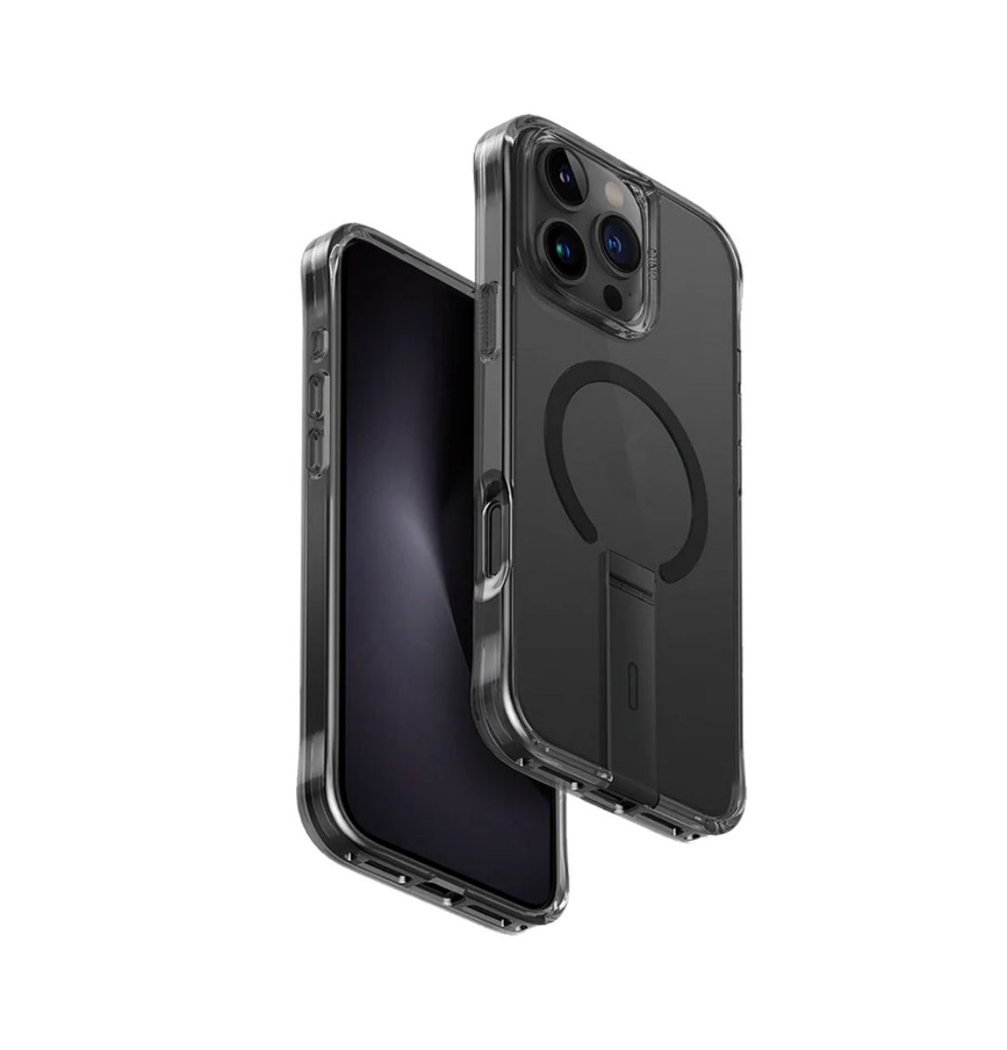 Picture of Uniq Hybrid Eleva Magclick Charging with Vertical Stand Case for iPhone 16 Pro - Carbon Black