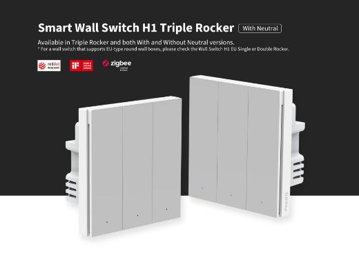 Picture of Aqara Smart Wall Switch H1 (With Neutral, Triple Rocker) - White