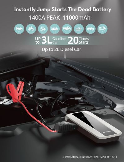 Picture of Ravpower 11000mAh 40.7Wh Jump Starter - White