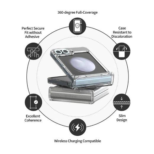 Picture of Araree Nukin 360 Case With Hinge Protection for Samsung Galaxy Z Flip 6 - Clear