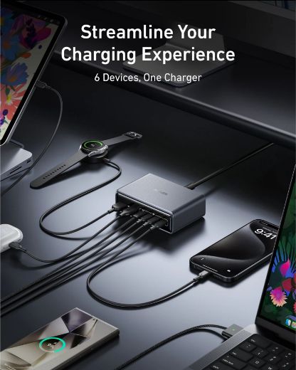 Picture of Anker Prime Charger 200W 6 Ports GaN - Silver
