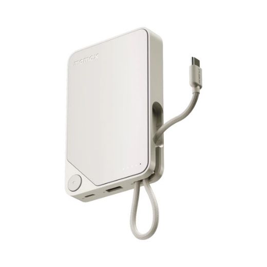 Picture of Momax 1-Power X Battery Pack 10000mAh with Built-in USB-C Cable - White