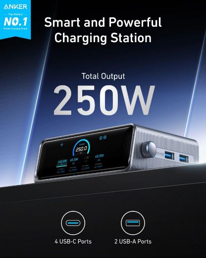 Picture of Anker Prime Charger 250W 6 Ports GaN Prime - Silver