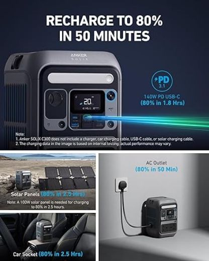 Picture of Anker SOLIX C300 Portable Power Station 300W / 288Wh - Black
