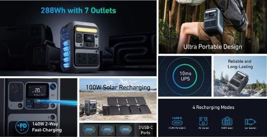 Picture of Anker SOLIX C300 Portable Power Station 300W / 288Wh - Black