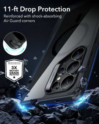 Picture of ESR Classic Hybrid Case HaloLock for Samsung Galaxy S25 Ultra - Clear/Black