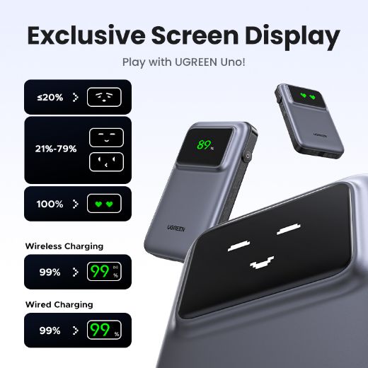 Picture of Ugreen 5000mAh Magnetic Wireless Power Bank - Gray