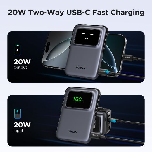 Picture of Ugreen 5000mAh Magnetic Wireless Power Bank - Gray