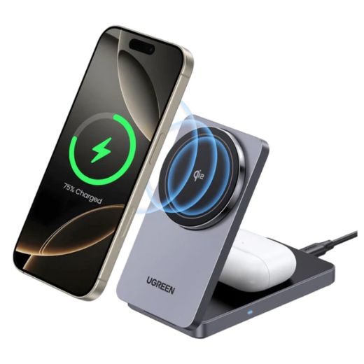 Picture of Ugreen Foldable 2in1 Magnetic Wireless Charger 20W - Gray