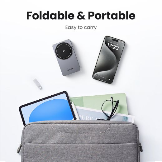 Picture of Ugreen Foldable 2in1 Magnetic Wireless Charger 20W - White