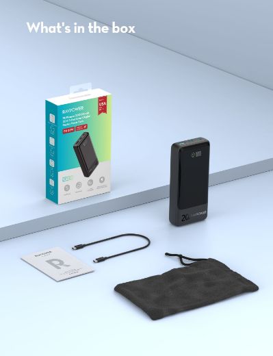 Picture of Ravpower 20000mAh PD Pioneer 20W 3-Ports Portable Power Bank - Black