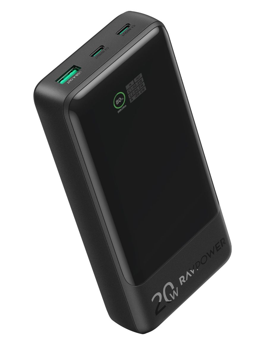 Picture of Ravpower 20000mAh PD Pioneer 20W 3-Ports Portable Power Bank - Black