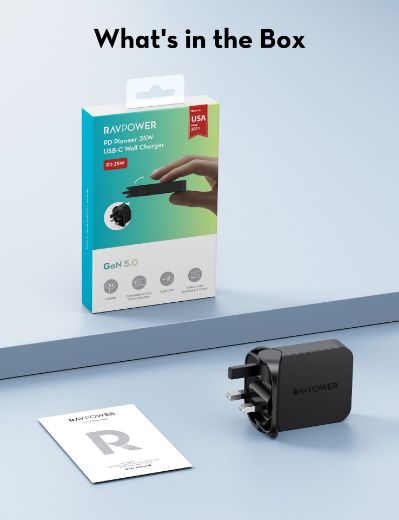 Picture of Ravpower PD Pioneer 35W USB-C Wall Charger - Black