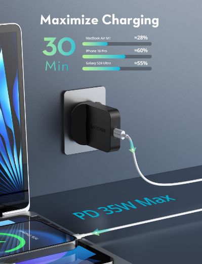 Picture of Ravpower PD Pioneer 35W USB-C Wall Charger - Black