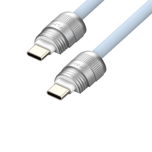 Picture of SIA Cable USB-C to USB-C PowerLink Soft Rubber 60W 30CM - Light Blue