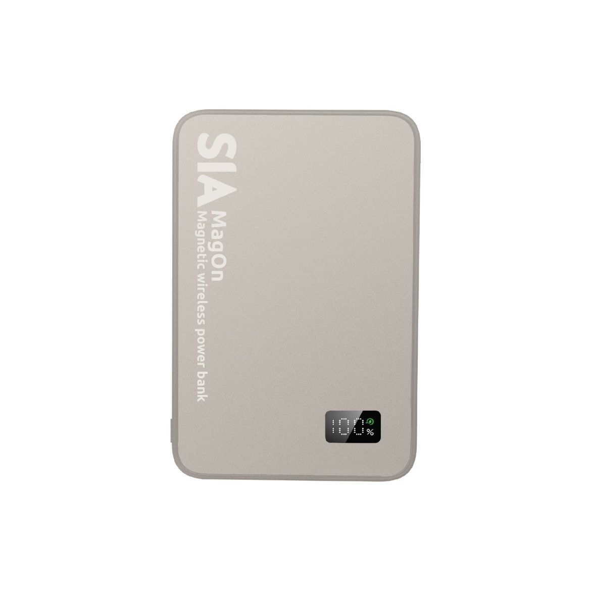 Picture of SIA Mag On 5000mAh PD20W Magnetic Wireless Charging 15W Power Bank - Natural Titanume