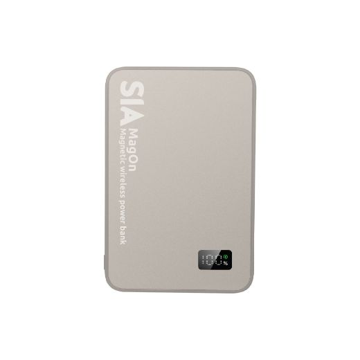 Picture of SIA Mag On 5000mAh PD20W Magnetic Wireless Charging 15W Power Bank - Natural Titanume