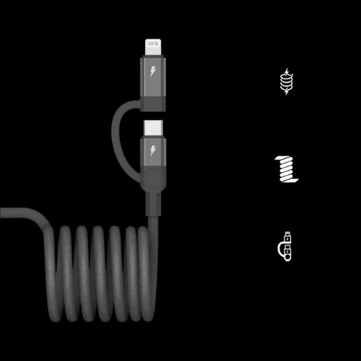 Picture of Momax Mag Link USB-C to USB-C & Lightning Cable 60W 1M - Black
