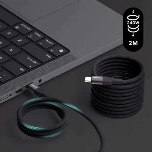 Picture of Momax Mag Link USB-C to USB-C Magnetic Cable 240W 2M - Black