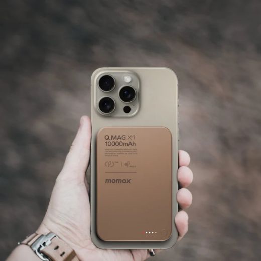 Picture of Momax Q.Mag X Magnetic Wireless Power Bank 10000mAh Gen 2 - Desert Titanium