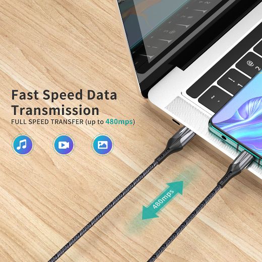 Picture of Choetech 1.2M Usb-A To Type-C Huawei 5A Nylon Braid Cable - Black