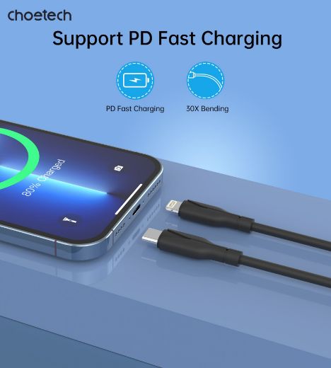 Picture of Choetech Easygo Type-C To Lightning 1M Tpe Cable - Black